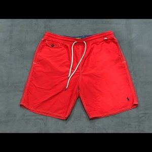 POLO RALPH LAUREN RED SWIM TRUNKS